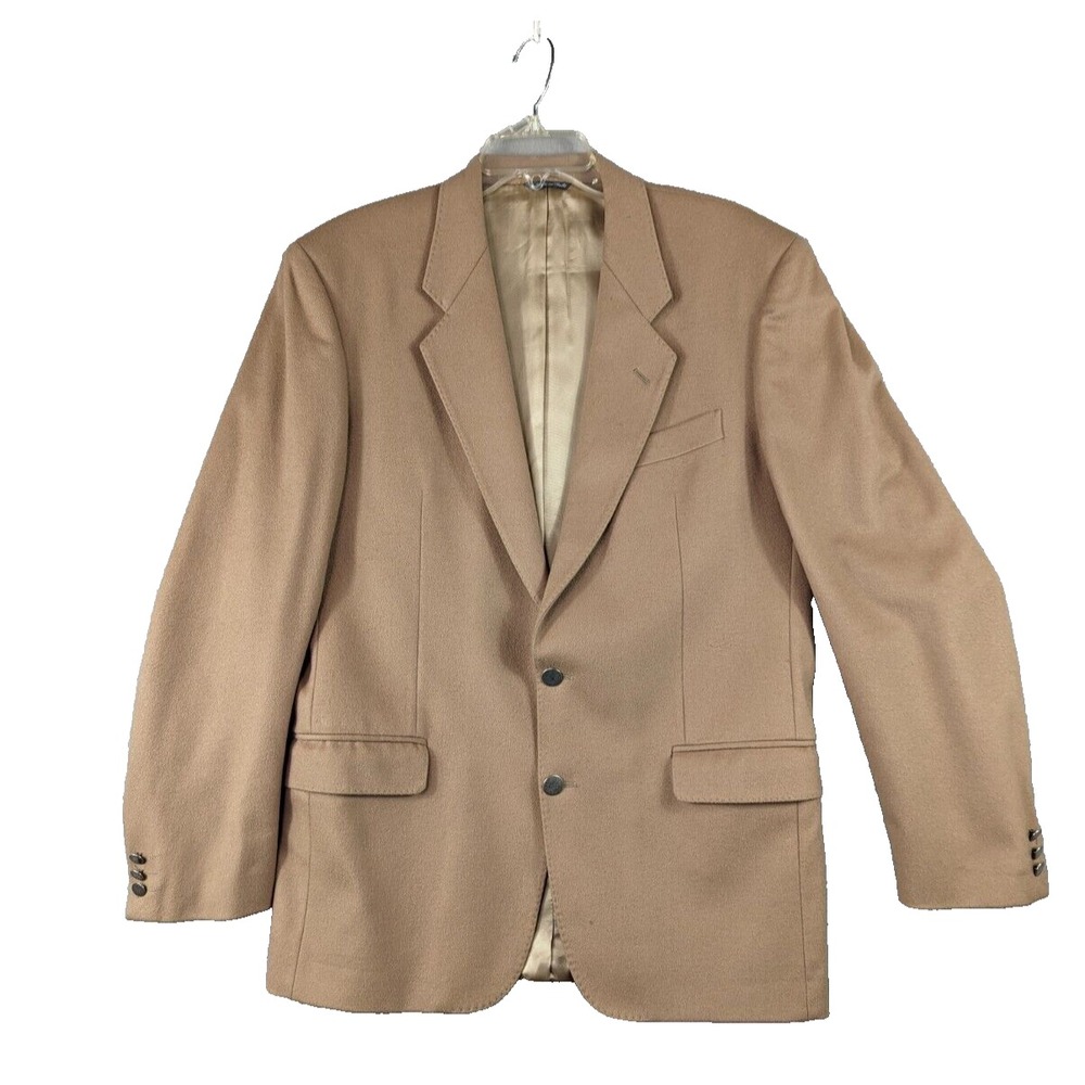Paul Thomson Blazer Jacket‎ Mens 44L Cashmere Wool Blend 2 Button Brown Corpcore